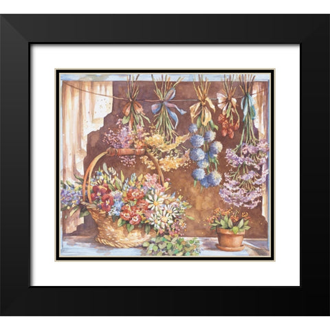 Window of Herbs II Black Modern Wood Framed Art Print with Double Matting by Unknown
