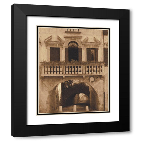 Venetian Balustrade Black Modern Wood Framed Art Print with Double Matting by Unknown