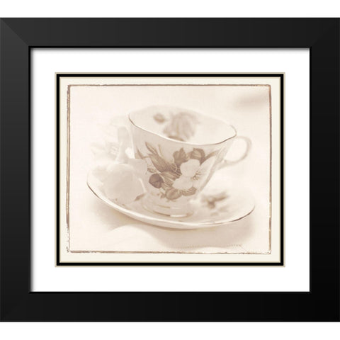 Tea Time I Black Modern Wood Framed Art Print with Double Matting by Unknown