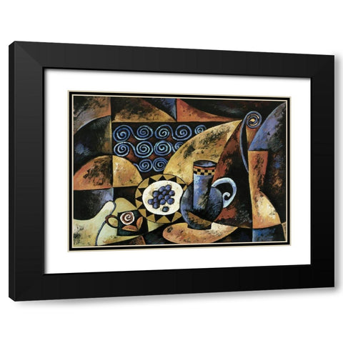 Aspects I Black Modern Wood Framed Art Print with Double Matting by Unknown