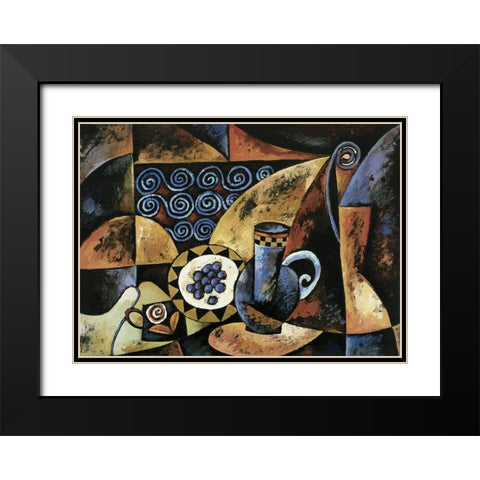 Aspects I Black Modern Wood Framed Art Print with Double Matting by Unknown