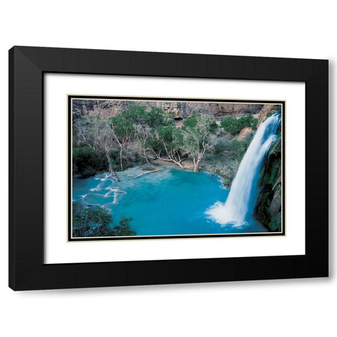 The Falls Black Modern Wood Framed Art Print with Double Matting by Unknown