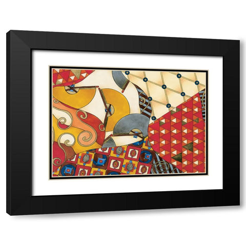 Cordoba Abstract Black Modern Wood Framed Art Print with Double Matting by Unknown