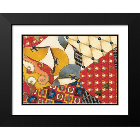 Cordoba Abstract Black Modern Wood Framed Art Print with Double Matting by Unknown