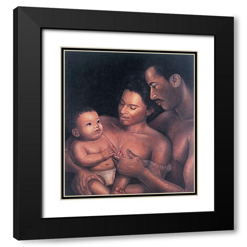 Black Family Black Modern Wood Framed Art Print with Double Matting by Unknown
