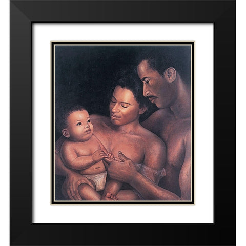 Black Family Black Modern Wood Framed Art Print with Double Matting by Unknown