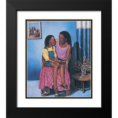 Story Telling Black Modern Wood Framed Art Print with Double Matting by Unknown