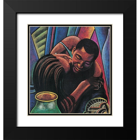 Passion Black Modern Wood Framed Art Print with Double Matting by Unknown