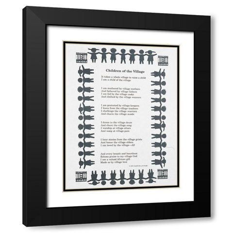 Takes a Village Black Modern Wood Framed Art Print with Double Matting by Unknown