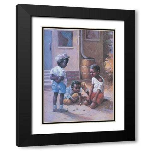 Shoot the Marble Black Modern Wood Framed Art Print with Double Matting by Unknown