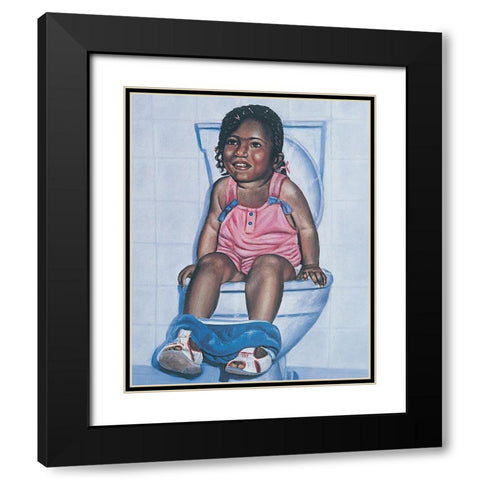 Good Girl Black Modern Wood Framed Art Print with Double Matting by Unknown