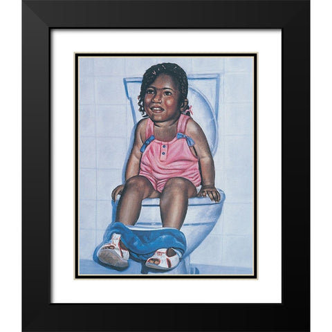 Good Girl Black Modern Wood Framed Art Print with Double Matting by Unknown