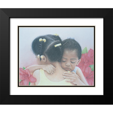 Mamas Shoulder Black Modern Wood Framed Art Print with Double Matting by Unknown