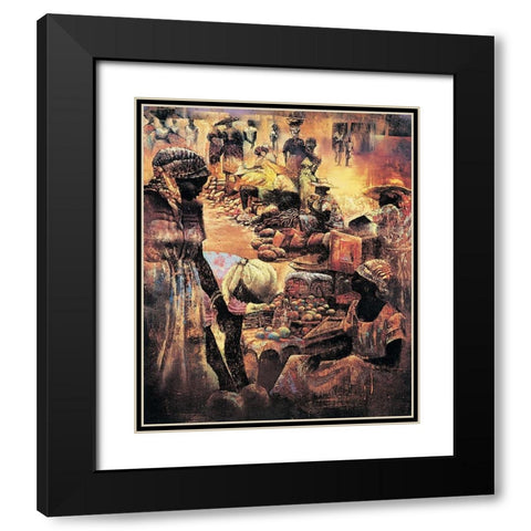 Market Bargains Black Modern Wood Framed Art Print with Double Matting by Unknown
