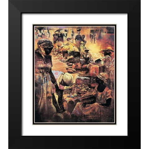 Market Bargains Black Modern Wood Framed Art Print with Double Matting by Unknown