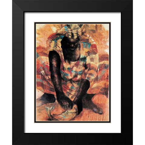 Fresh Fish Black Modern Wood Framed Art Print with Double Matting by Unknown