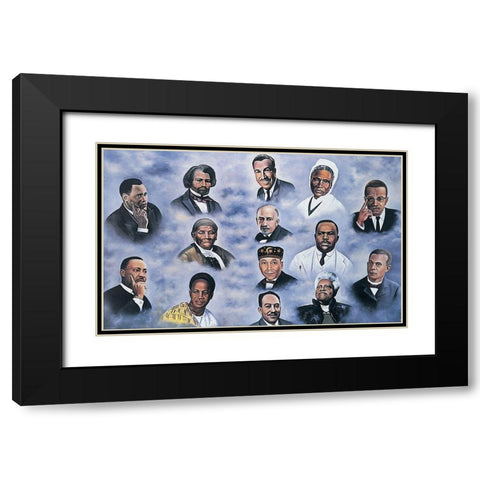Leaders Black Modern Wood Framed Art Print with Double Matting by Unknown