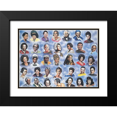 Great Women Black Modern Wood Framed Art Print with Double Matting by Unknown