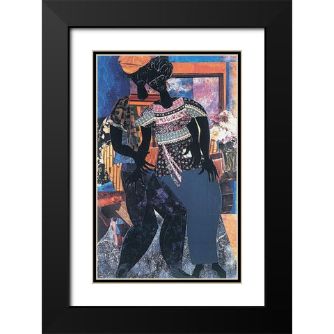Dancin Duo Black Modern Wood Framed Art Print with Double Matting by Unknown