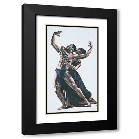 Embrace Black Modern Wood Framed Art Print with Double Matting by Unknown