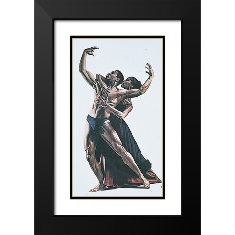 Embrace Black Modern Wood Framed Art Print with Double Matting by Unknown