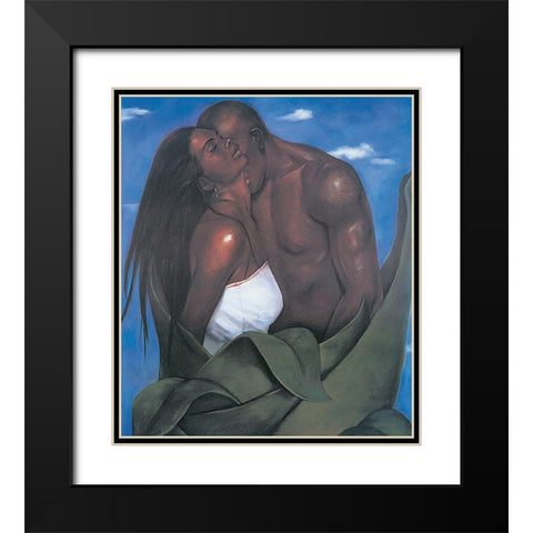 Passion Black Modern Wood Framed Art Print with Double Matting by Unknown