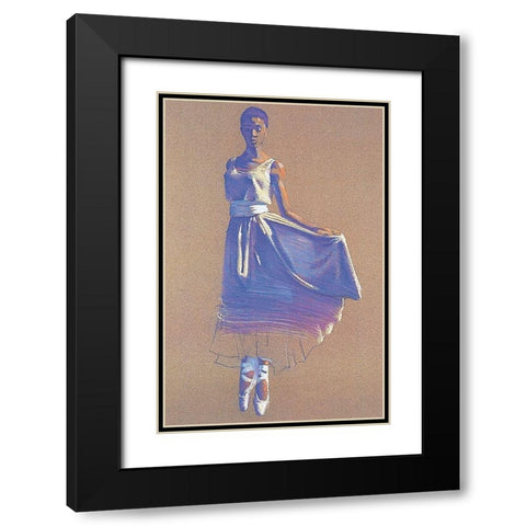 Pirouette Black Modern Wood Framed Art Print with Double Matting by Unknown