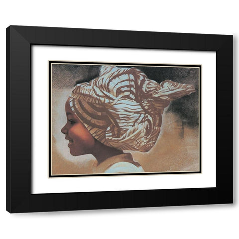 Happy Girl II Black Modern Wood Framed Art Print with Double Matting by Unknown