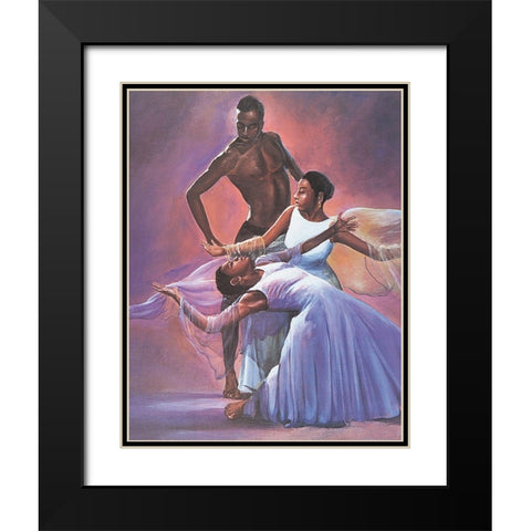 Black Ballet Black Modern Wood Framed Art Print with Double Matting by Unknown
