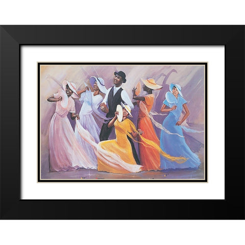 Showtime Black Modern Wood Framed Art Print with Double Matting by Unknown