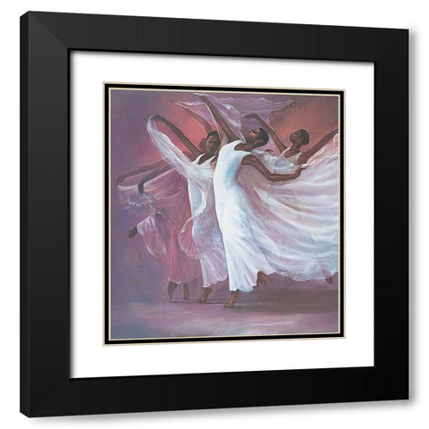 Dance Ensemble Black Modern Wood Framed Art Print with Double Matting by Unknown