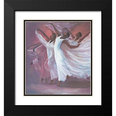 Dance Ensemble Black Modern Wood Framed Art Print with Double Matting by Unknown