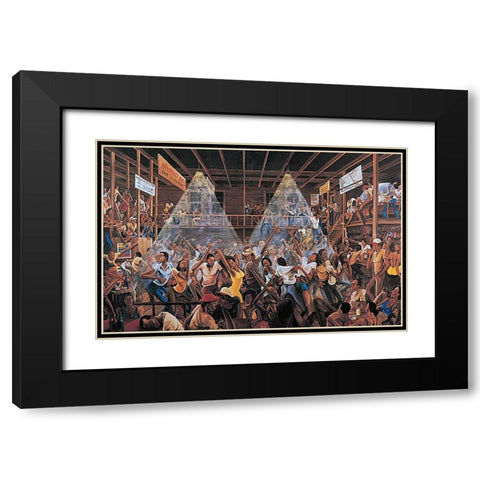 Wild Dance Black Modern Wood Framed Art Print with Double Matting by Unknown