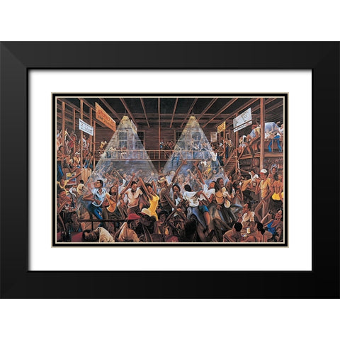 Wild Dance Black Modern Wood Framed Art Print with Double Matting by Unknown