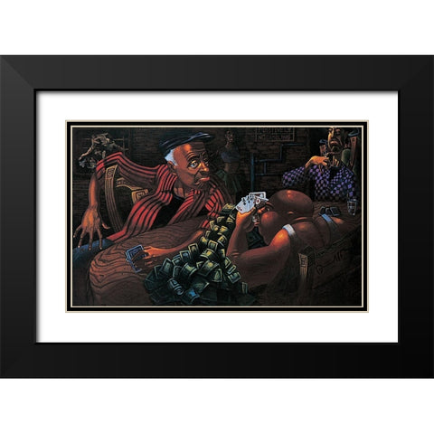 No Gambling ! Black Modern Wood Framed Art Print with Double Matting by Unknown