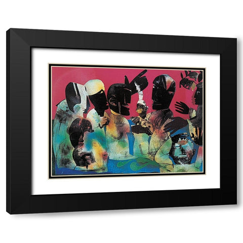 Black Picasso Black Modern Wood Framed Art Print with Double Matting by Unknown