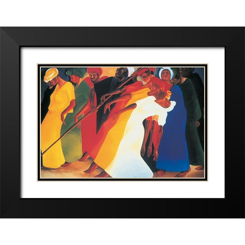 Struttin Black Modern Wood Framed Art Print with Double Matting by Unknown