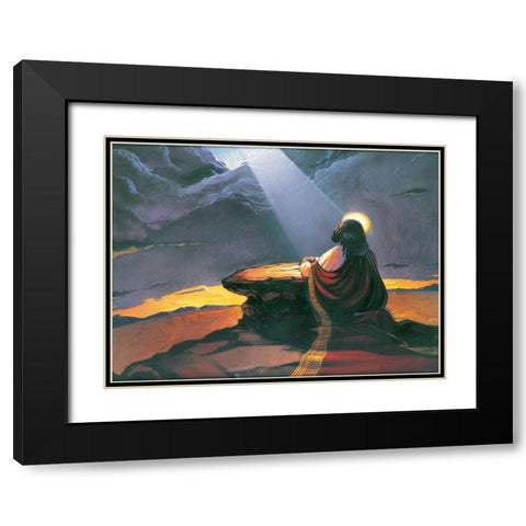 Power of Prayer Black Modern Wood Framed Art Print with Double Matting by Unknown
