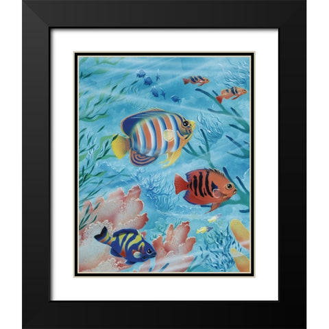 Exotic Fish I Black Modern Wood Framed Art Print with Double Matting by Unknown
