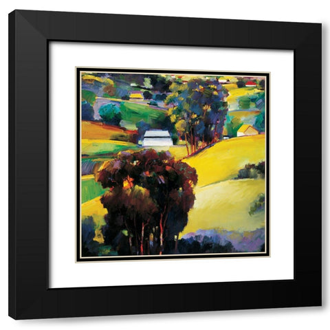 Valley Black Modern Wood Framed Art Print with Double Matting by Unknown