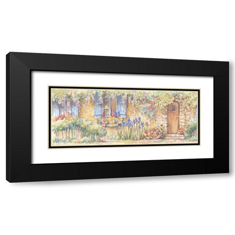 Cottage Flowers Panel II Black Modern Wood Framed Art Print with Double Matting by Unknown