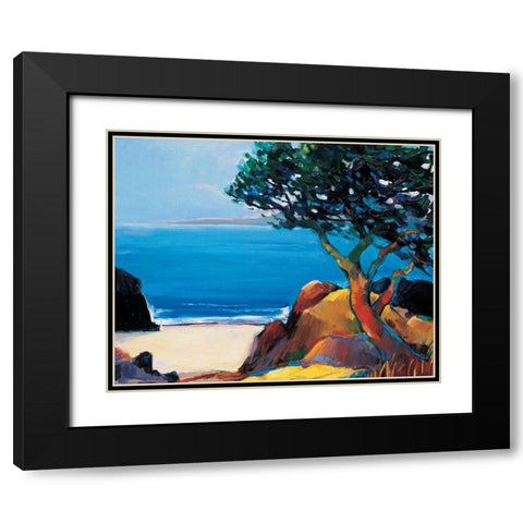 Tree by the Sea Black Modern Wood Framed Art Print with Double Matting by Unknown