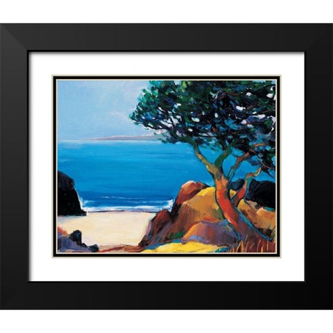 Tree by the Sea Black Modern Wood Framed Art Print with Double Matting by Unknown