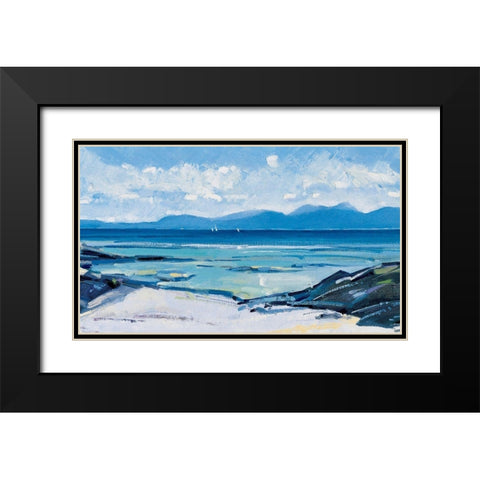 Seashore Black Modern Wood Framed Art Print with Double Matting by Unknown