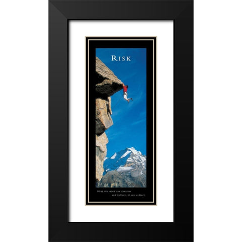 Climber - Risk Black Modern Wood Framed Art Print with Double Matting by Unknown