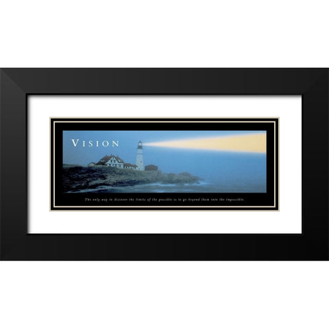 Lighthouse - Vision Black Modern Wood Framed Art Print with Double Matting by Unknown