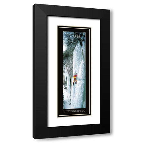 Goals - Ice Climber Black Modern Wood Framed Art Print with Double Matting by Frontline