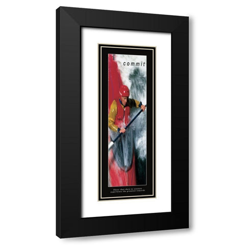 Commit - Kayak Black Modern Wood Framed Art Print with Double Matting by Frontline