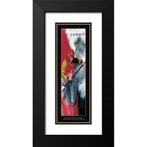 Commit - Kayak Black Modern Wood Framed Art Print with Double Matting by Frontline