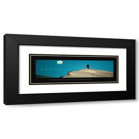 Discover - Moon Black Modern Wood Framed Art Print with Double Matting by Frontline